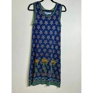 Desigual Danielle Floral Knit Dress in Midnight Beaded Details XL
